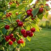 Вишня низкорослая сладкая Бусинка
