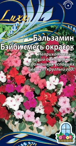 Бальзамин Бейби смесь окрасок 0,1 гр цв.п. Бальзамин Бейби смесь окрасок 0