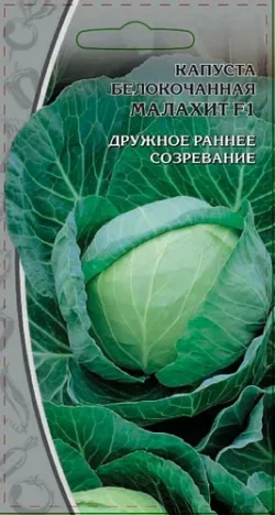 Капуста белокочанная Малахит F1 0,5 гр цв.п Капуста белокочанная Малахит F1 0
